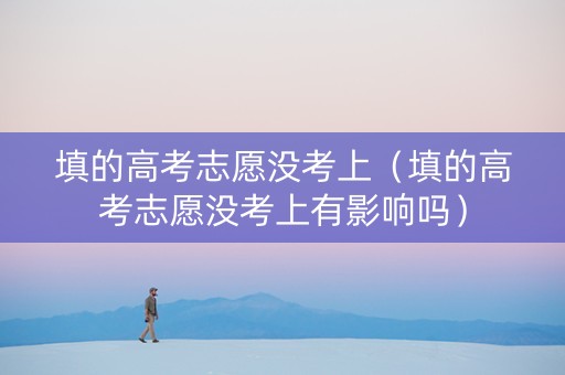 填的高考志愿没考上（填的高考志愿没考上有影响吗）
