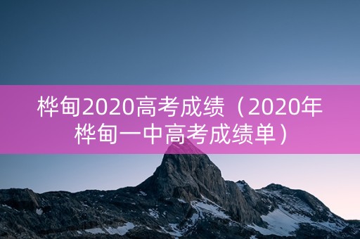 桦甸2020高考成绩（2020年桦甸一中高考成绩单）