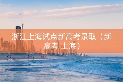 浙江上海试点新高考录取（新高考 上海）