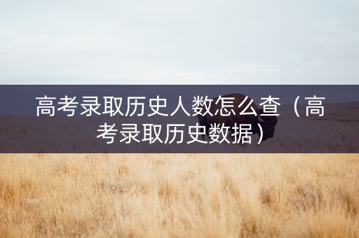 高考录取历史人数怎么查（高考录取历史数据）