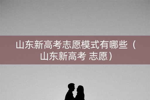 山东新高考志愿模式有哪些（山东新高考 志愿）