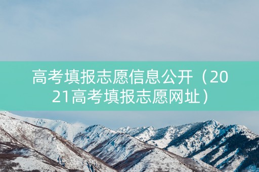 高考填报志愿信息公开（2021高考填报志愿网址）