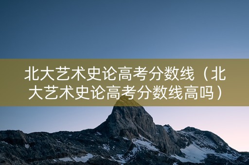 北大艺术史论高考分数线（北大艺术史论高考分数线高吗）