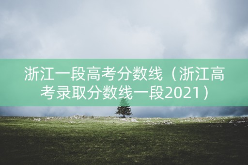 浙江一段高考分数线（浙江高考录取分数线一段2021）