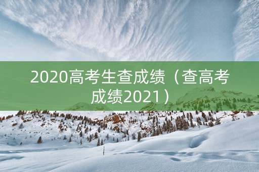2020高考生查成绩（查高考成绩2021）