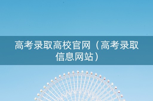 高考录取高校官网（高考录取信息网站）