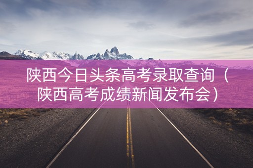 陕西今日头条高考录取查询（陕西高考成绩新闻发布会）