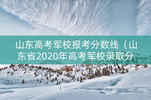山东高考军校报考分数线（山东省2020年高考军校录取分数线）