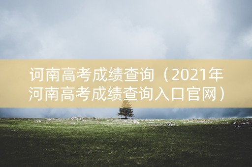 诃南高考成绩查询（2021年河南高考成绩查询入口官网）