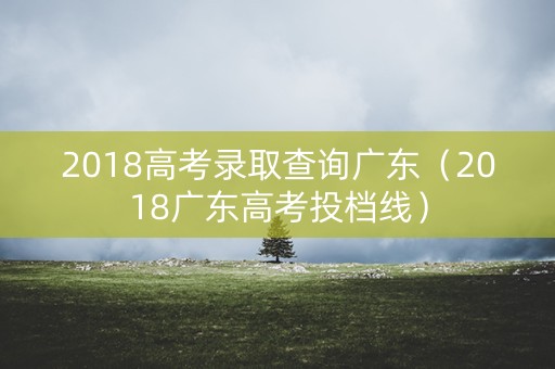 2018高考录取查询广东（2018广东高考投档线）