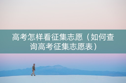 高考怎样看征集志愿（如何查询高考征集志愿表）