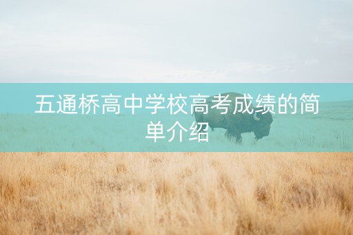 五通桥高中学校高考成绩的简单介绍