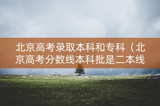 北京高考录取本科和专科（北京高考分数线本科批是二本线吗）