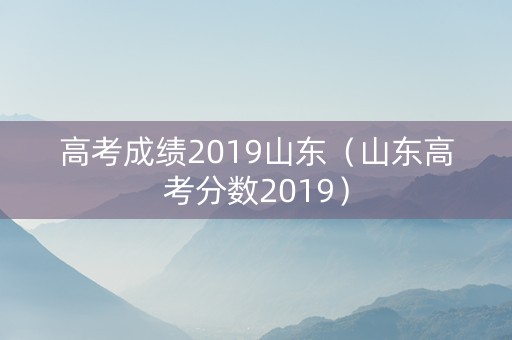 高考成绩2019山东（山东高考分数2019）