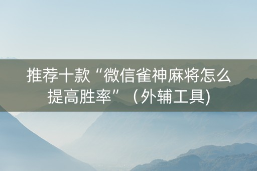 推荐十款“微信雀神麻将怎么提高胜率”（外辅工具)