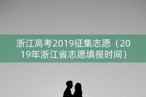 浙江高考2019征集志愿（2019年浙江省志愿填报时间）