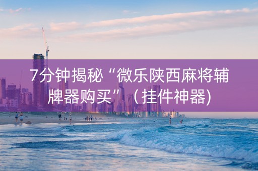 7分钟揭秘“微乐陕西麻将辅牌器购买”（挂件神器)