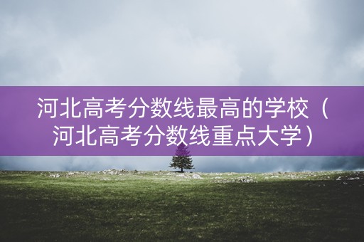 河北高考分数线最高的学校（河北高考分数线重点大学）