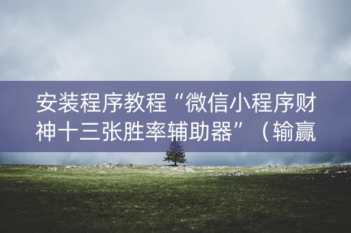 安装程序教程“微信小程序财神十三张胜率辅助器”（输赢规律)