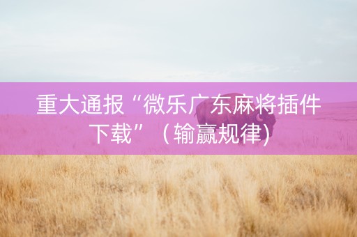 重大通报“微乐广东麻将插件下载”（输赢规律)