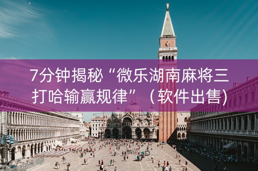7分钟揭秘“微乐湖南麻将三打哈输赢规律”（软件出售)