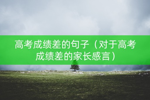 高考成绩差的句子（对于高考成绩差的家长感言）