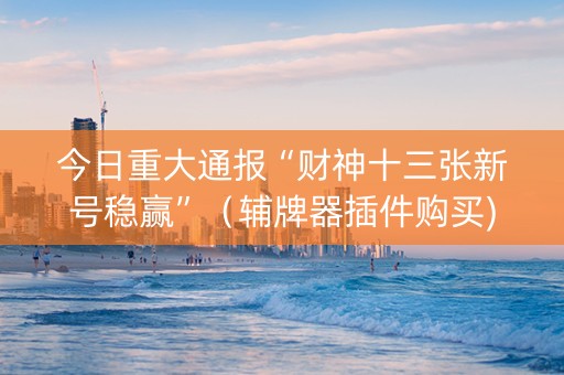 今日重大通报“财神十三张新号稳赢”（辅牌器插件购买)