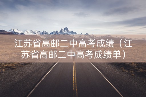 江苏省高邮二中高考成绩（江苏省高邮二中高考成绩单）