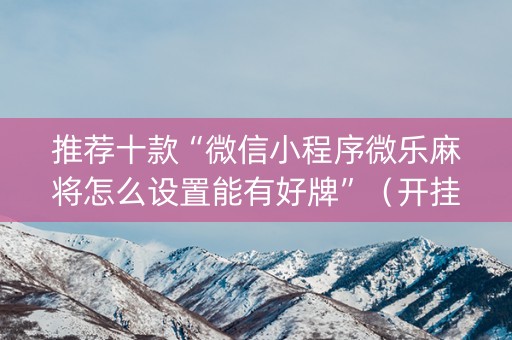 推荐十款“微信小程序微乐麻将怎么设置能有好牌”（开挂辅助插件)