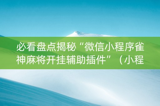 必看盘点揭秘“微信小程序雀神麻将开挂辅助插件”（小程序辅助软件)