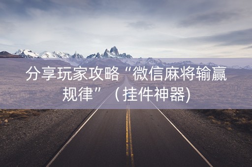 分享玩家攻略“微信麻将输赢规律”（挂件神器)
