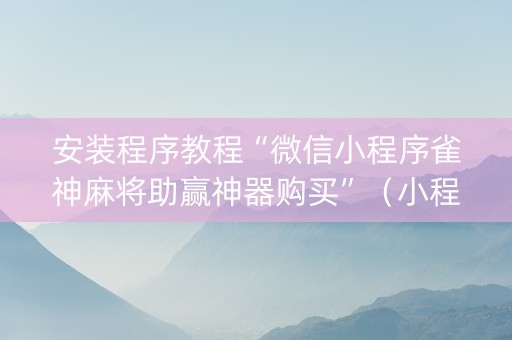 安装程序教程“微信小程序雀神麻将助赢神器购买”（小程序控牌器)