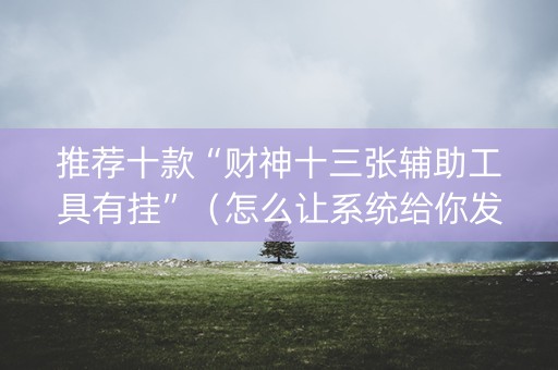 推荐十款“财神十三张辅助工具有挂”（怎么让系统给你发好牌)