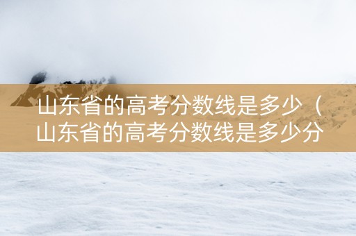 山东省的高考分数线是多少（山东省的高考分数线是多少分）