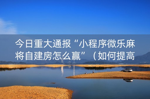 今日重大通报“小程序微乐麻将自建房怎么赢”（如何提高胜率)