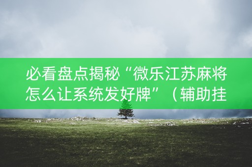 必看盘点揭秘“微乐江苏麻将怎么让系统发好牌”（辅助挂发牌规律)