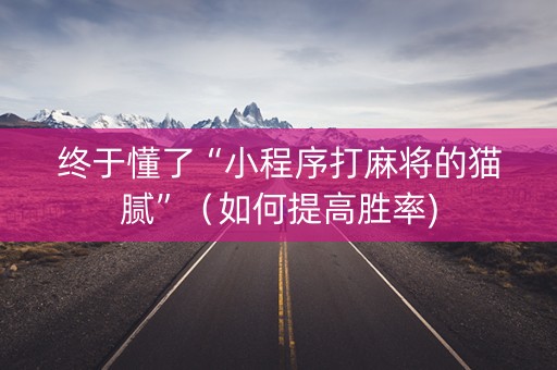 终于懂了“小程序打麻将的猫腻”（如何提高胜率)