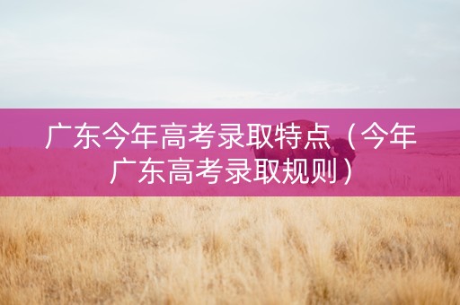 广东今年高考录取特点（今年广东高考录取规则）
