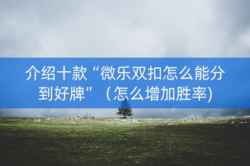 介绍十款“微乐双扣怎么能分到好牌”（怎么增加胜率)