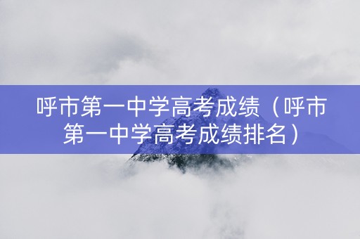 呼市第一中学高考成绩（呼市第一中学高考成绩排名）