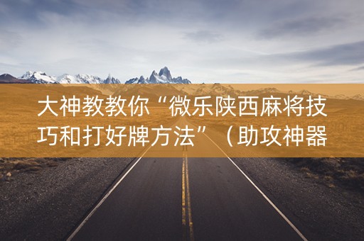 大神教教你“微乐陕西麻将技巧和打好牌方法”（助攻神器)