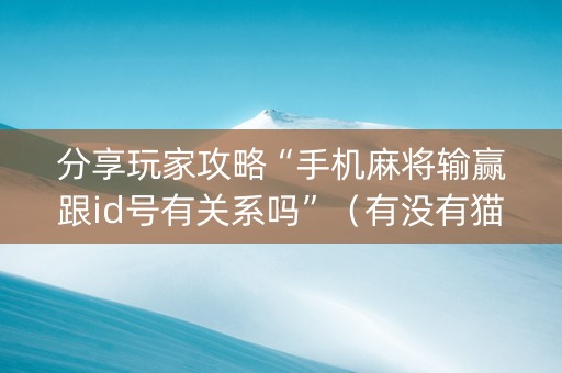 分享玩家攻略“手机麻将输赢跟id号有关系吗”（有没有猫腻)