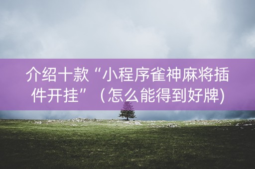 介绍十款“小程序雀神麻将插件开挂”（怎么能得到好牌)