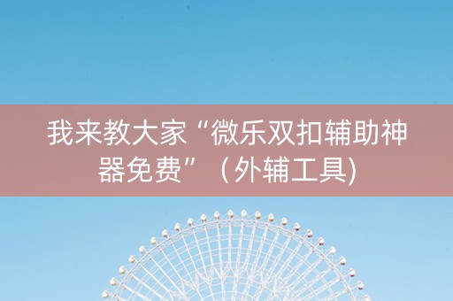我来教大家“微乐双扣辅助神器免费”（外辅工具)