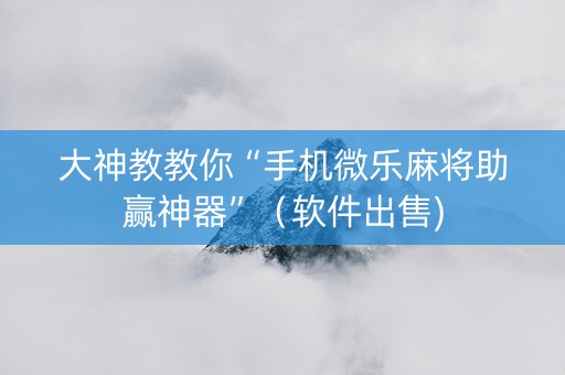大神教教你“手机微乐麻将助赢神器”（软件出售)