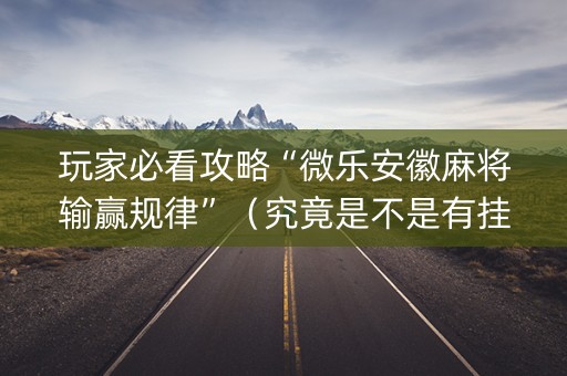 玩家必看攻略“微乐安徽麻将输赢规律”（究竟是不是有挂)