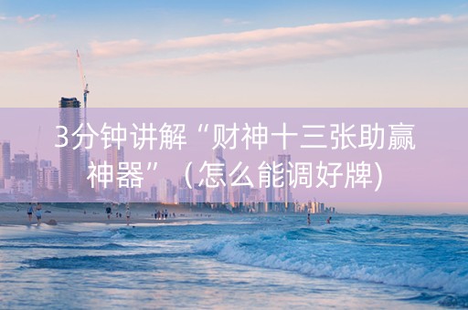 3分钟讲解“财神十三张助赢神器”（怎么能调好牌)