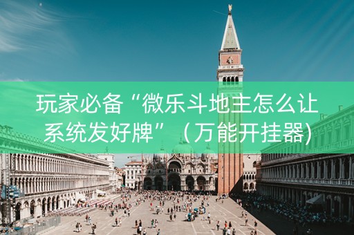 玩家必备“微乐斗地主怎么让系统发好牌”（万能开挂器)