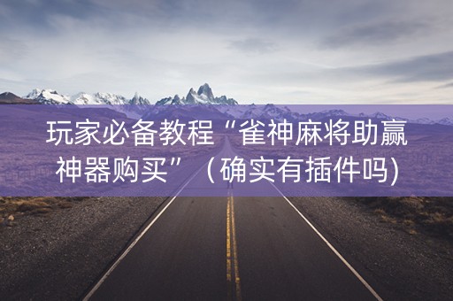 玩家必备教程“雀神麻将助赢神器购买”（确实有插件吗)