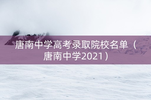 唐南中学高考录取院校名单（唐南中学2021）